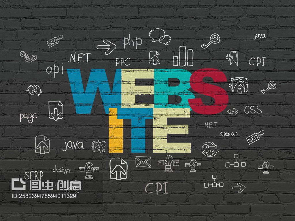 网站设计概念:网站背景墙Web design concept: Website on wall background